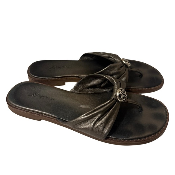 Brighton Party Metallic Grey Thong Slide Sandal Size - Picture 4 of 9